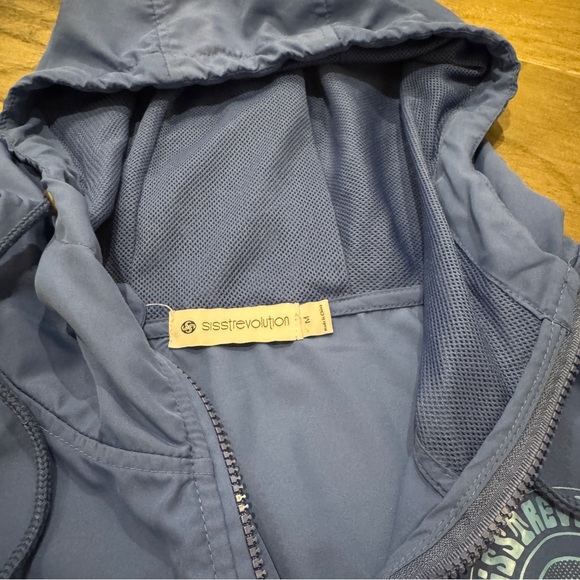 Revolution Blue and Cream Raincoat Lightweight Anorak - Picture 4 of 8